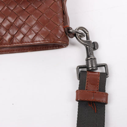 Bottega Veneta Nappa Intrecciato VN Crossbody Messenger Bag in Brown