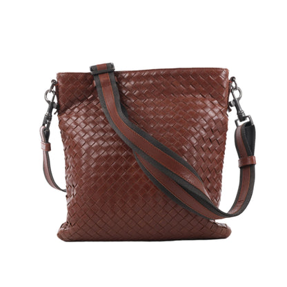 Bottega Veneta Nappa Intrecciato VN Crossbody Messenger Bag in Brown