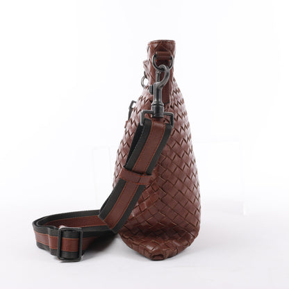 Bottega Veneta Nappa Intrecciato VN Crossbody Messenger Bag in Brown