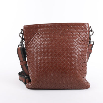 Bottega Veneta Nappa Intrecciato VN Crossbody Messenger Bag in Brown