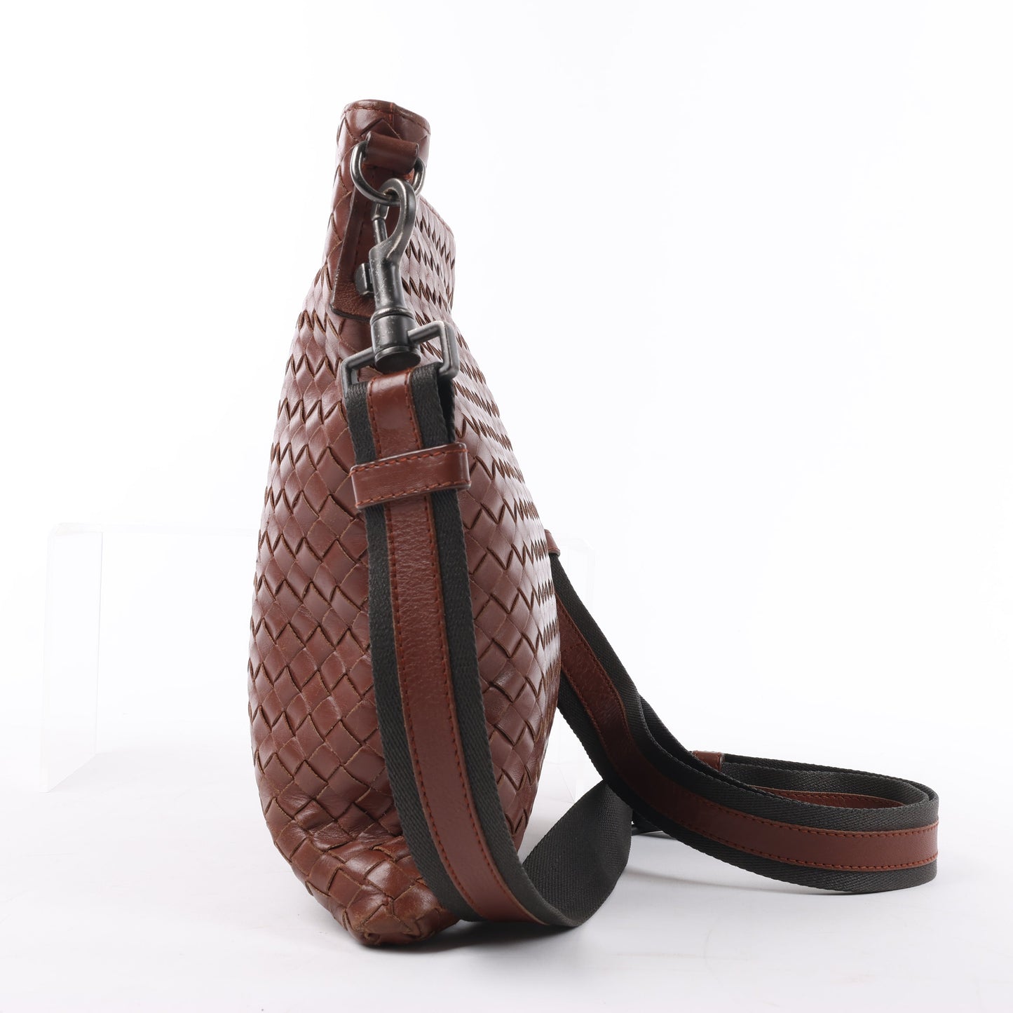 Bottega Veneta Nappa Intrecciato VN Crossbody Messenger Bag in Brown