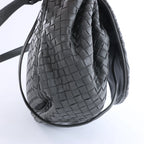 Bottega Veneta Flap Intrecciato Leather Crossbody Bag in Gray