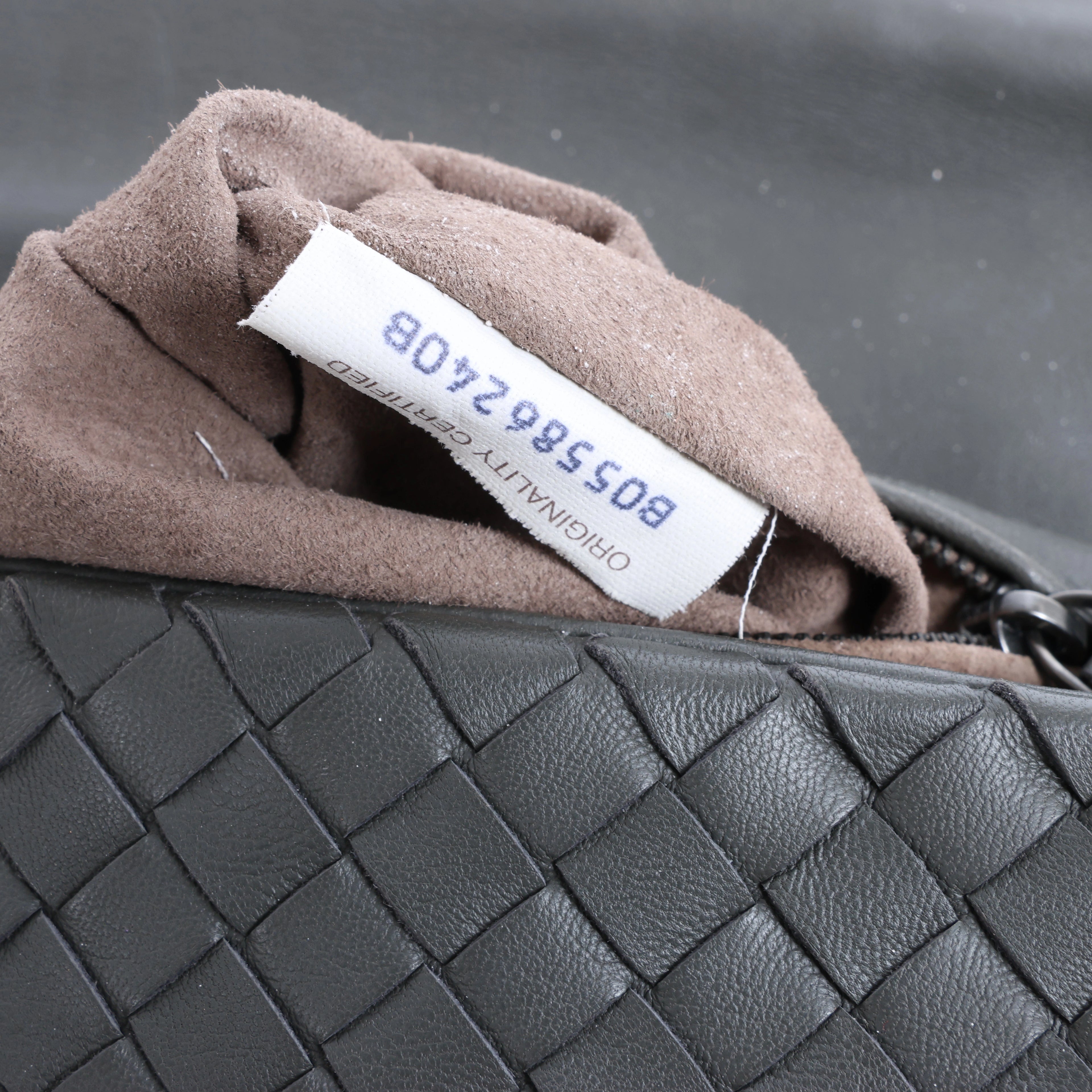 Bottega Veneta Flap Intrecciato Leather Crossbody Bag in Gray