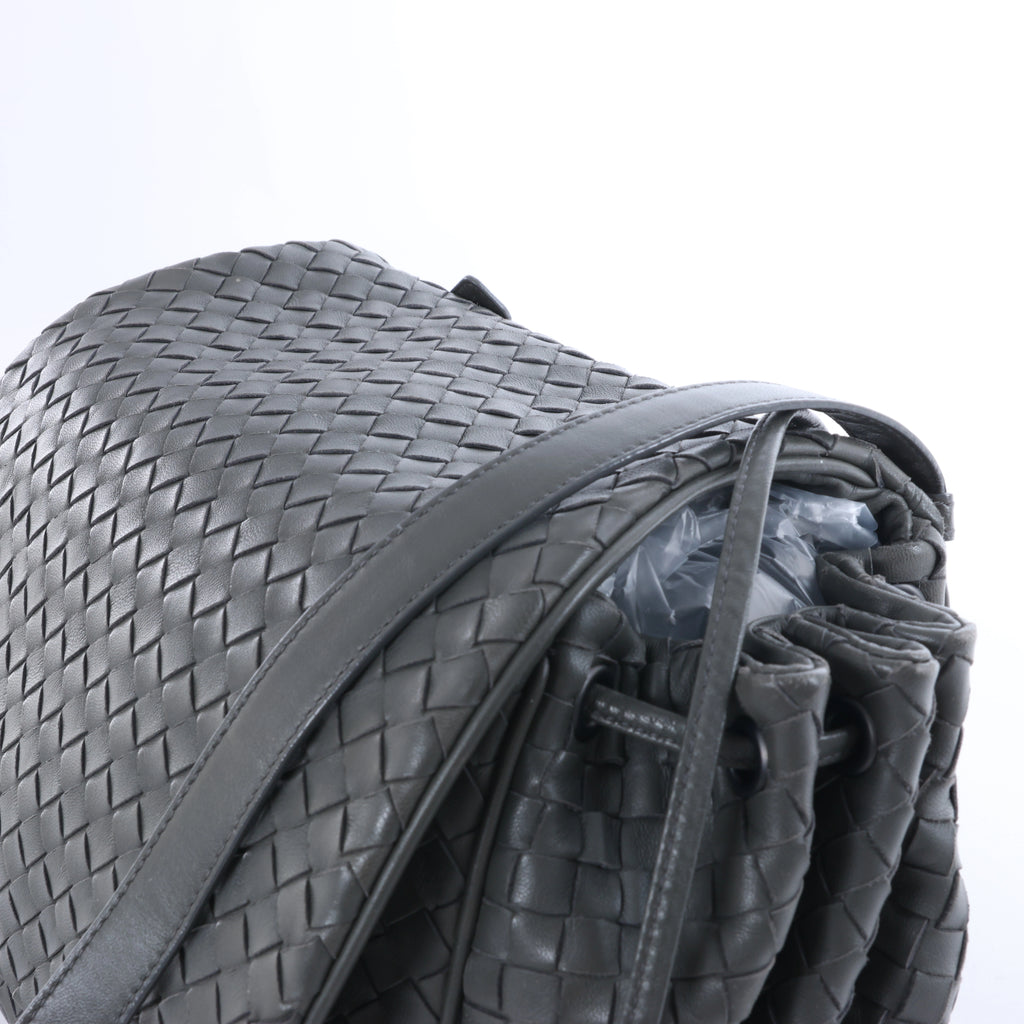 Bottega Veneta Flap Intrecciato Leather Crossbody Bag in Gray