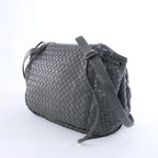 Bottega Veneta Flap Intrecciato Leather Crossbody Bag in Gray