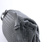Bottega Veneta Flap Intrecciato Leather Crossbody Bag in Gray