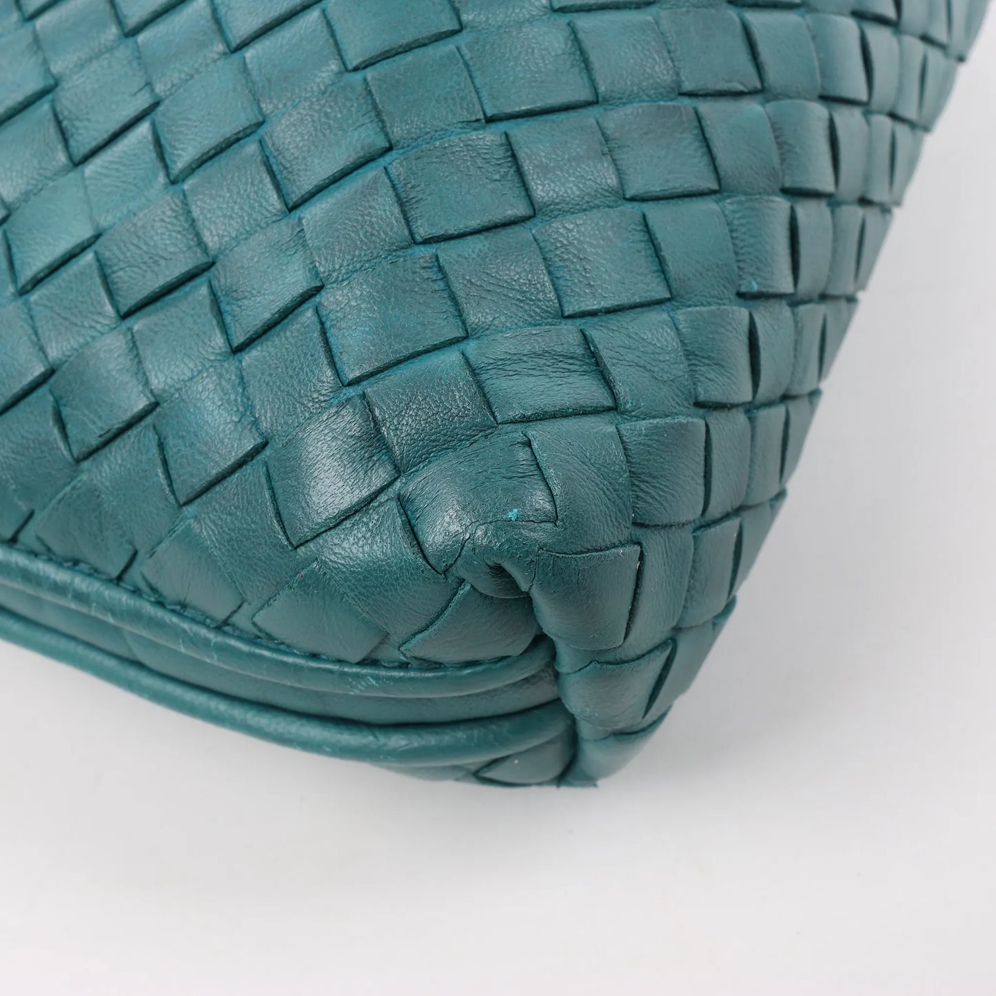 Bottega Veneta Nodini Intrecciato Leather Crossbody Bag in Green