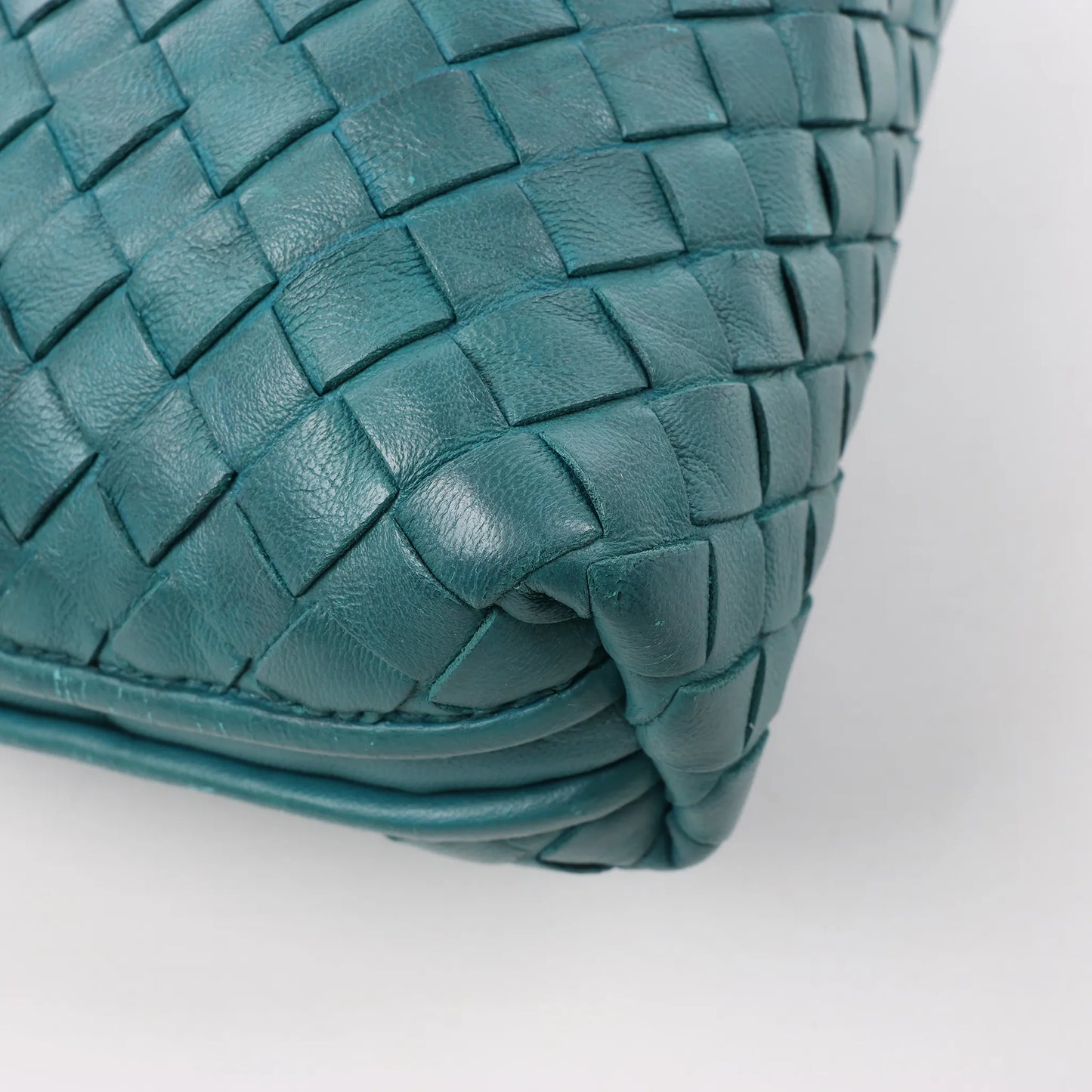 Bottega Veneta Nodini Intrecciato Leather Crossbody Bag in Green