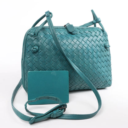 Bottega Veneta Nodini Intrecciato Leather Crossbody Bag in Green