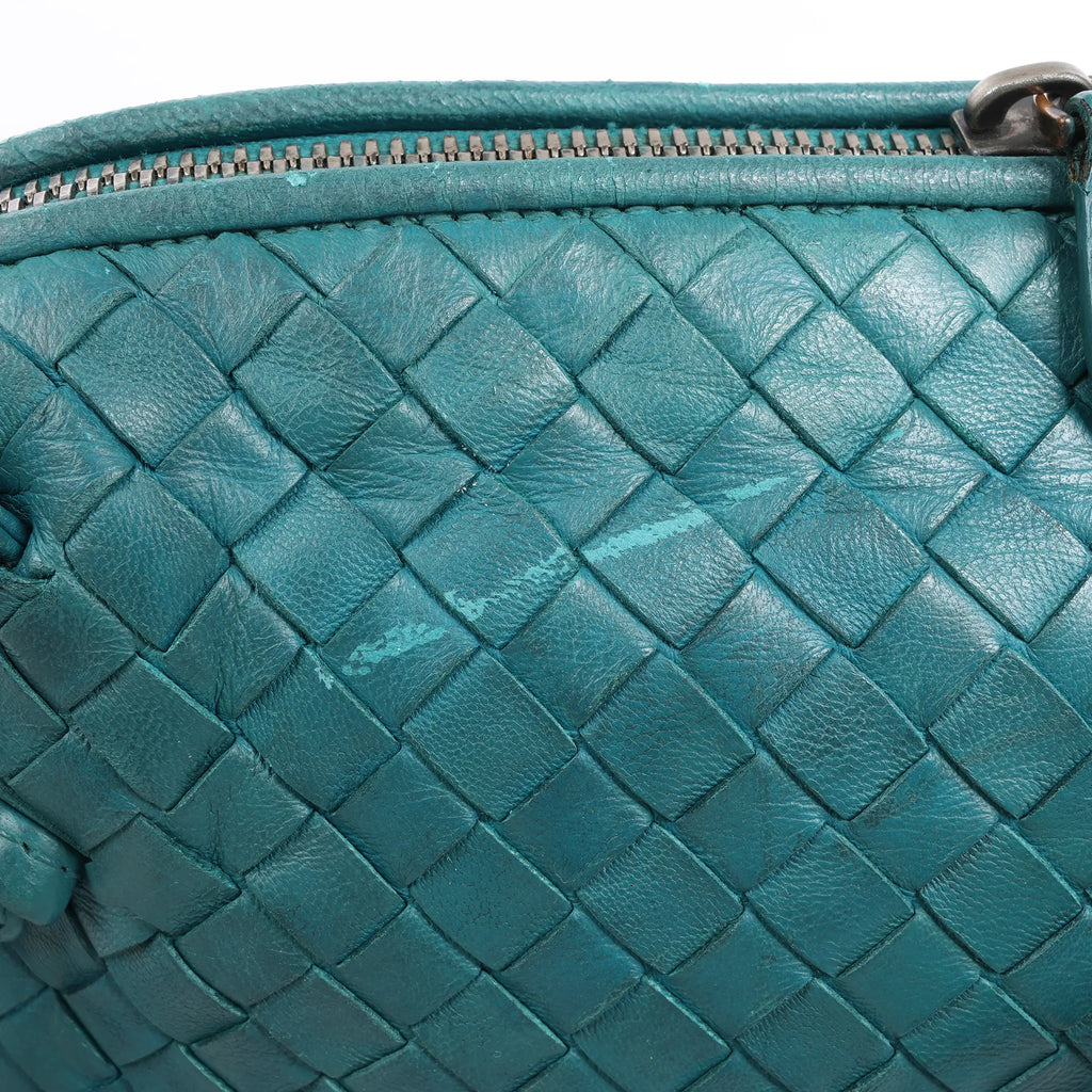 Bottega Veneta Nodini Intrecciato Leather Crossbody Bag in Green