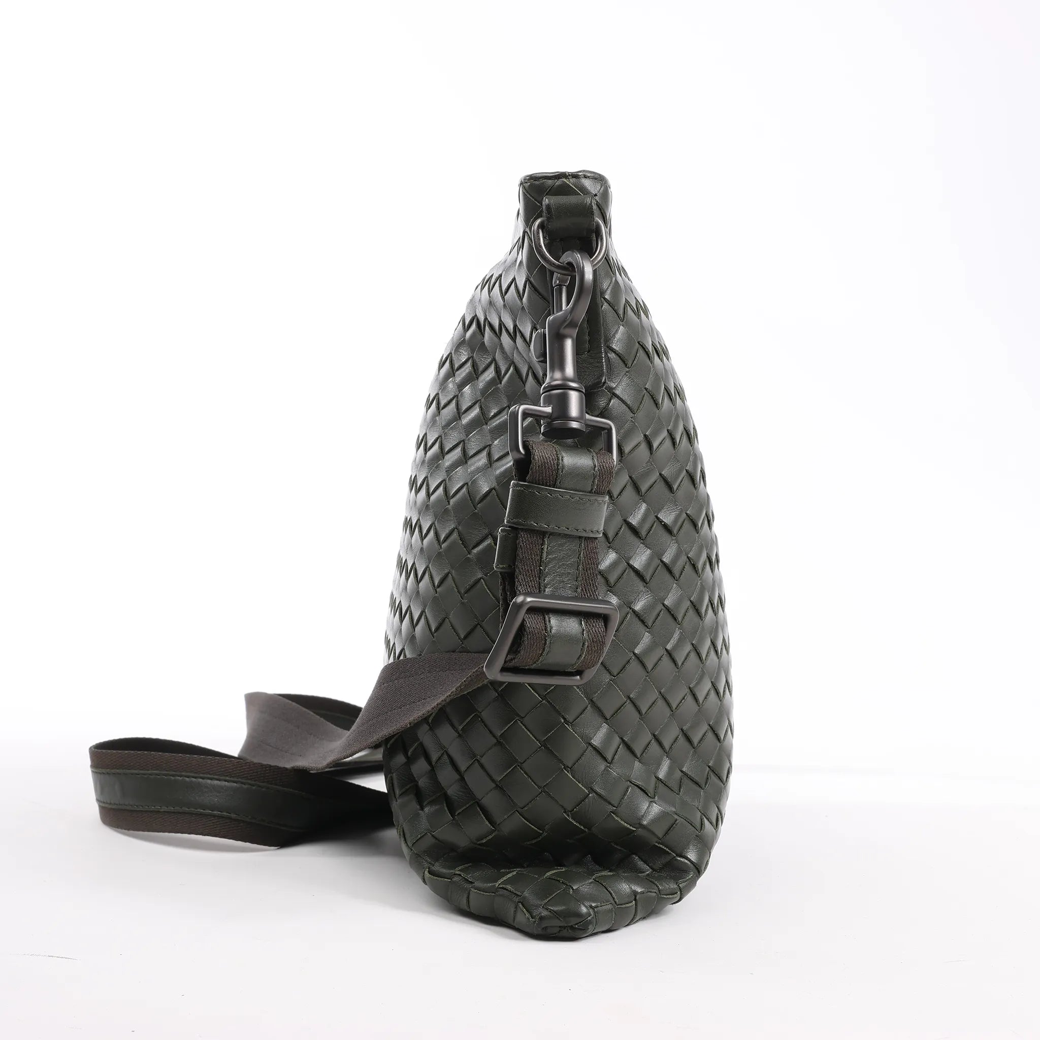 Bottega Veneta Nappa Intrecciato VN Crossbody Messenger Bag in Green