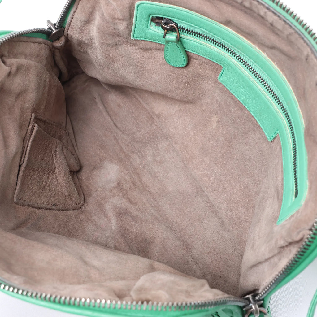 Bottega Veneta Nodini Intrecciato Leather Crossbody Bag in Green