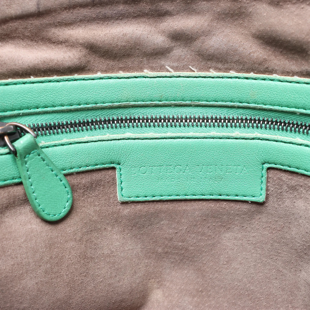 Bottega Veneta Nodini Intrecciato Leather Crossbody Bag in Green