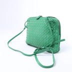 Bottega Veneta Nodini Intrecciato Leather Crossbody Bag in Green