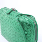 Bottega Veneta Nodini Intrecciato Leather Crossbody Bag in Green