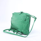 Bottega Veneta Nodini Intrecciato Leather Crossbody Bag in Green