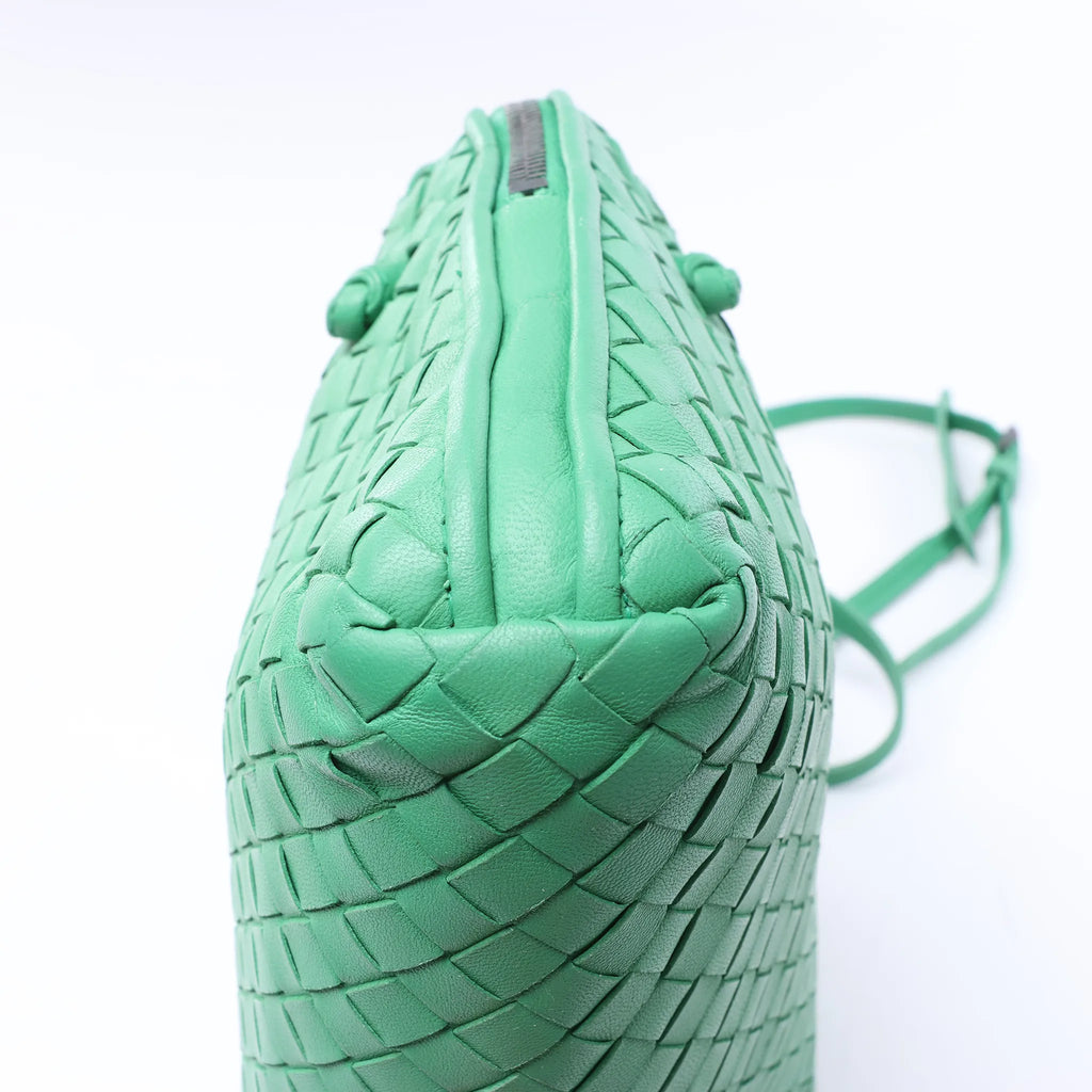Bottega Veneta Nodini Intrecciato Leather Crossbody Bag in Green