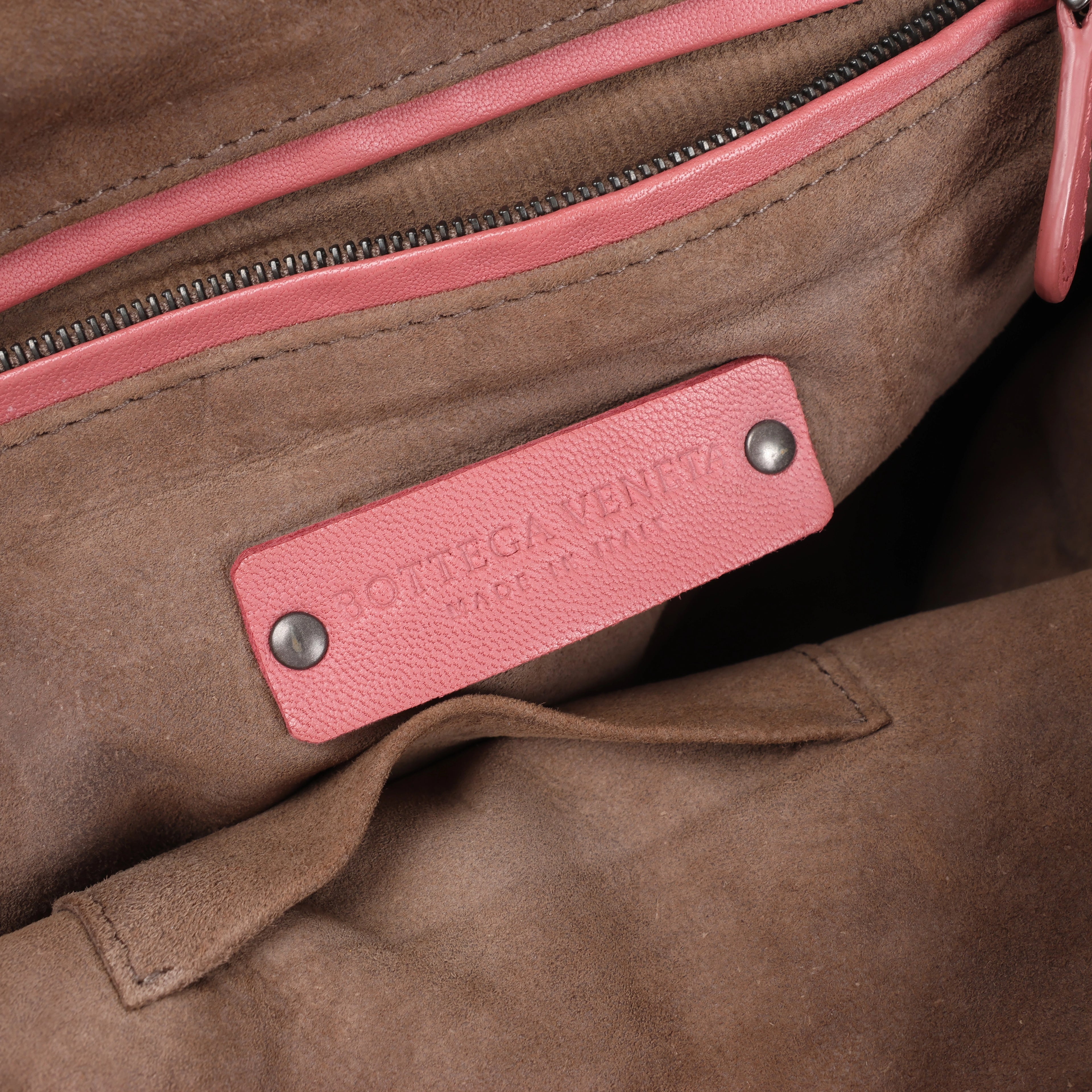 Bottega Veneta Nodini Intrecciato Leather Crossbody Bag in Pink