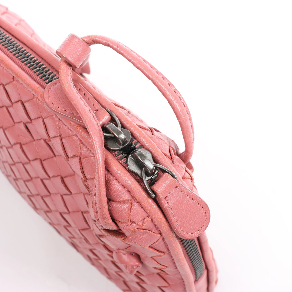 Bottega Veneta Nodini Intrecciato Leather Crossbody Bag in Pink