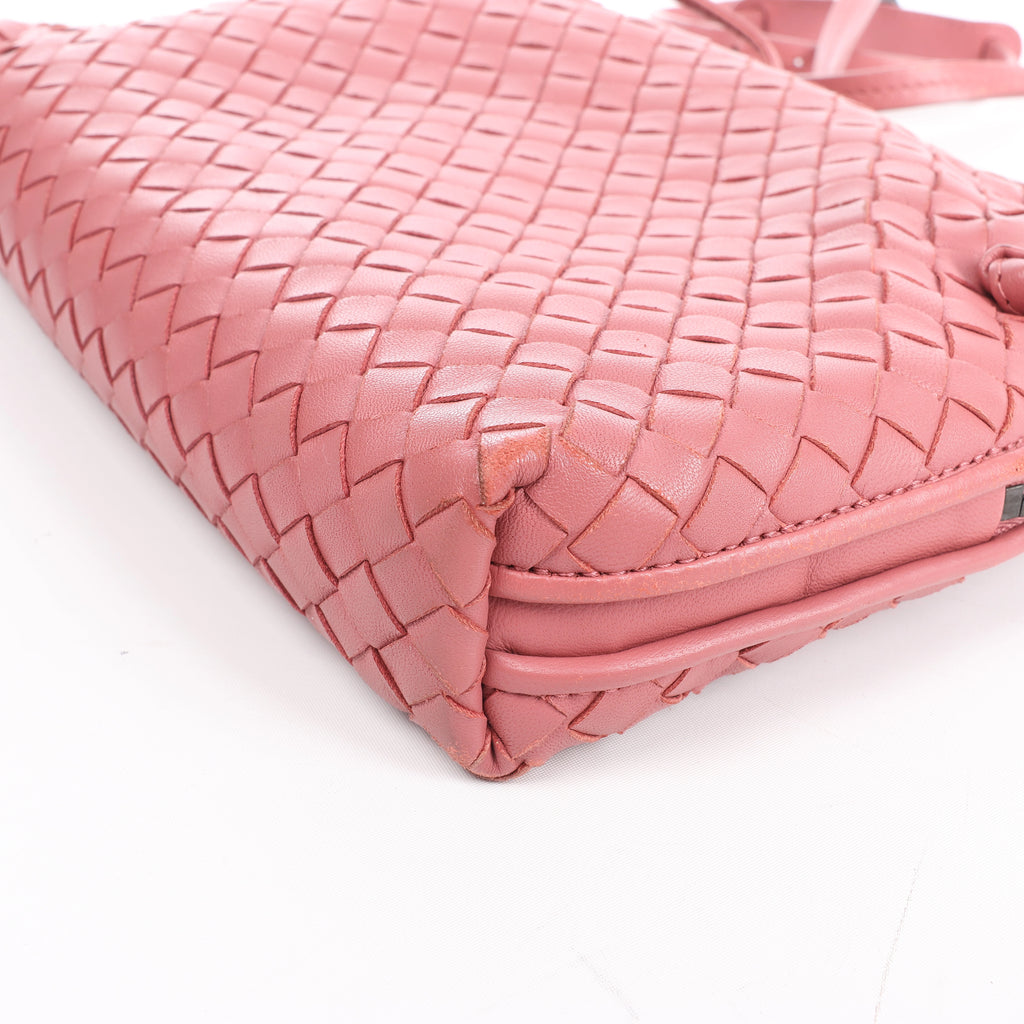 Bottega Veneta Nodini Intrecciato Leather Crossbody Bag in Pink