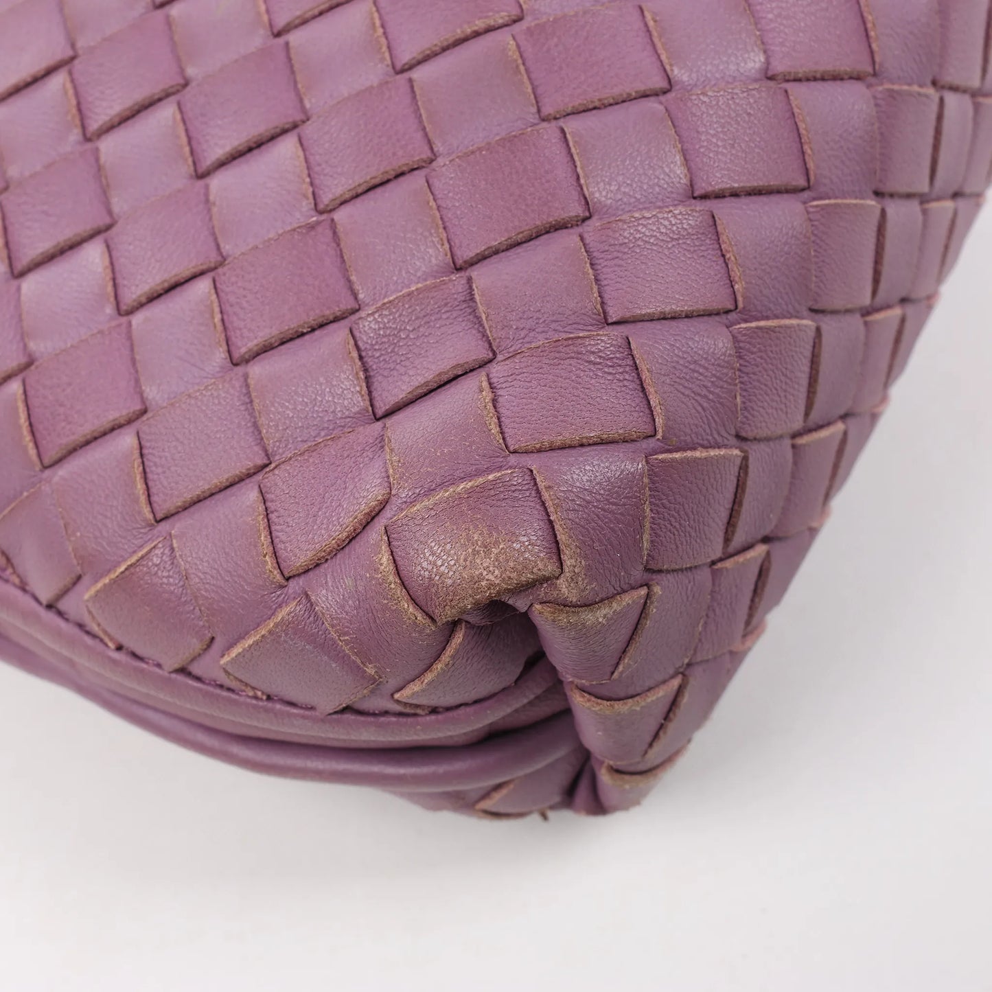 Bottega Veneta Nodini Intrecciato Leather Crossbody Bag in Purple