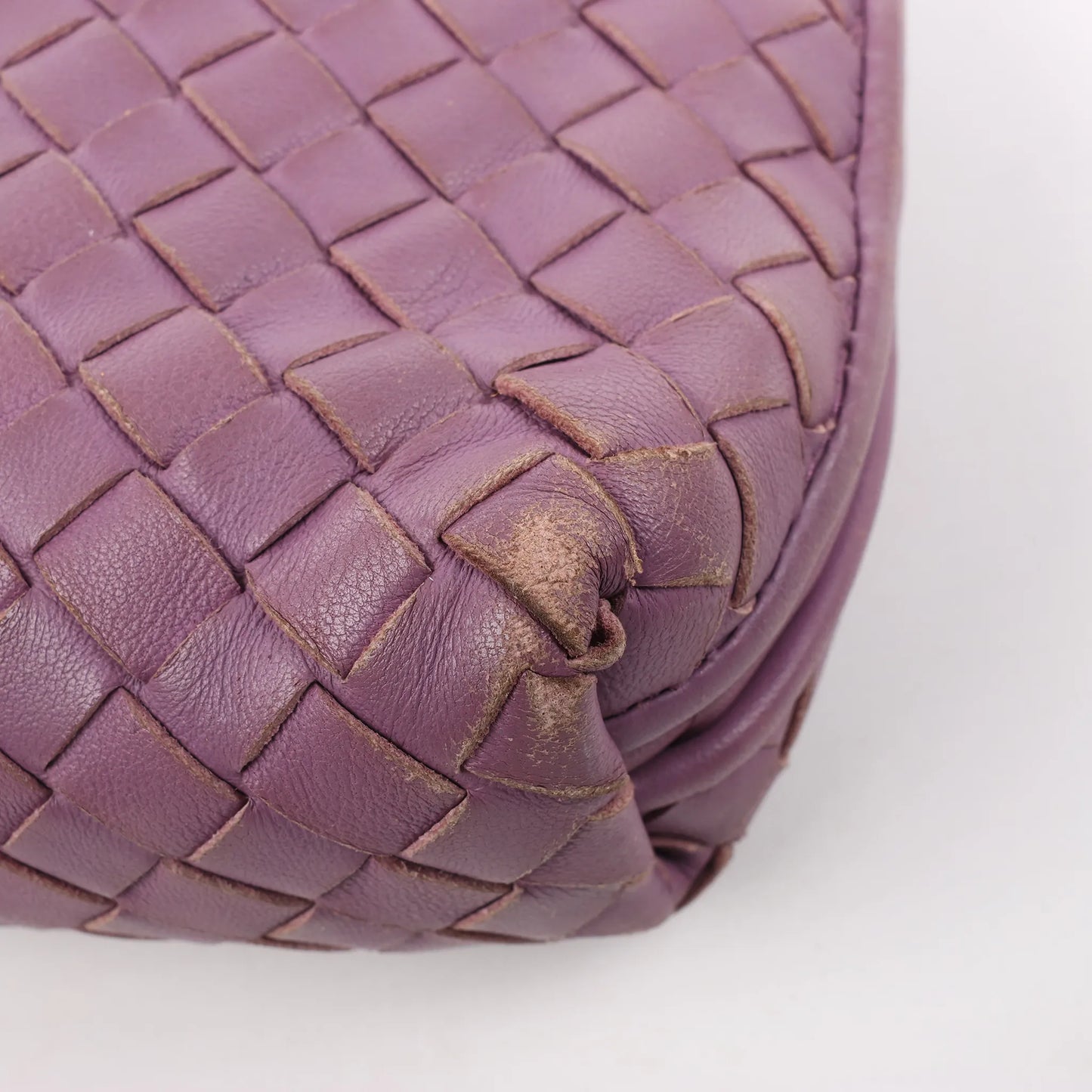 Bottega Veneta Nodini Intrecciato Leather Crossbody Bag in Purple