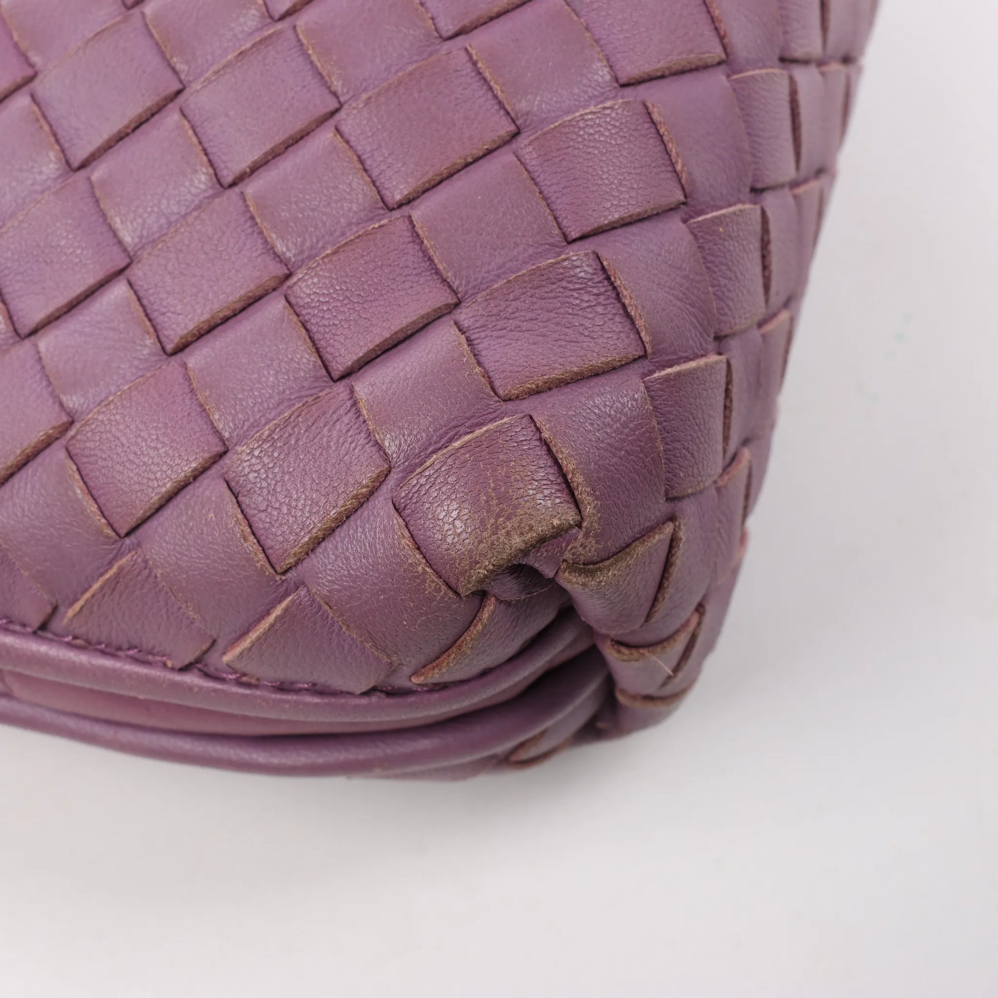 Bottega Veneta Nodini Intrecciato Leather Crossbody Bag in Purple