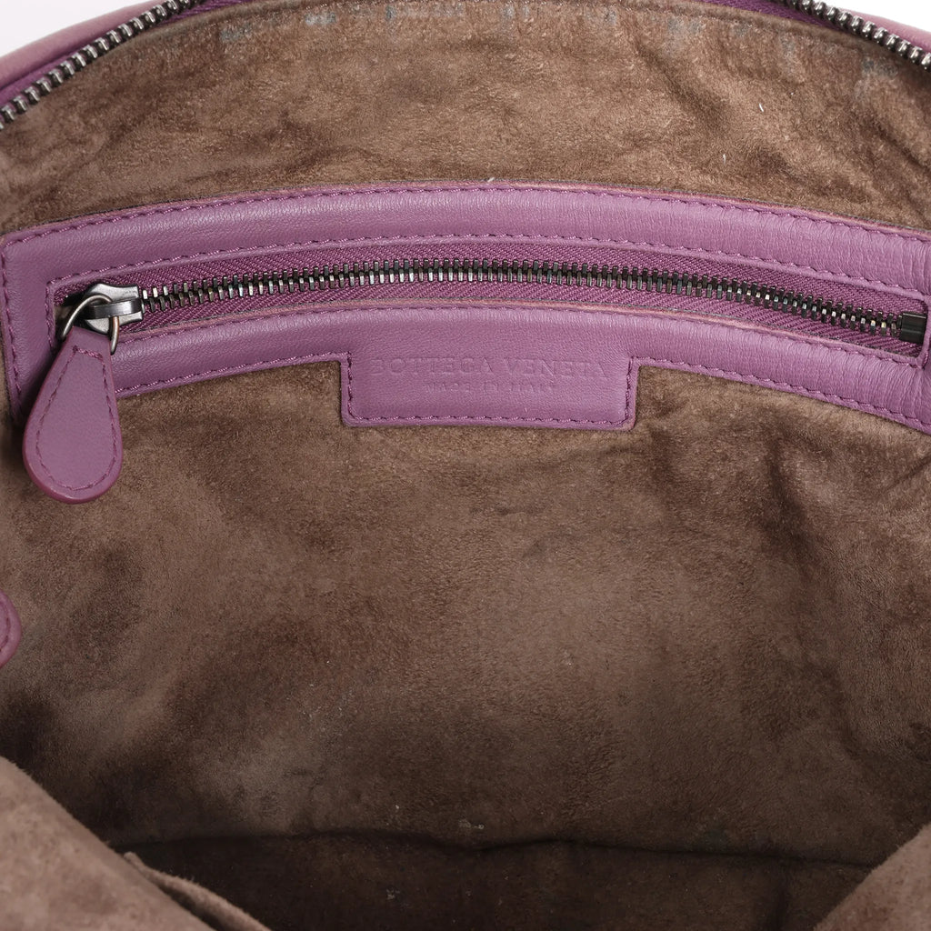 Bottega Veneta Nodini Intrecciato Leather Crossbody Bag in Purple