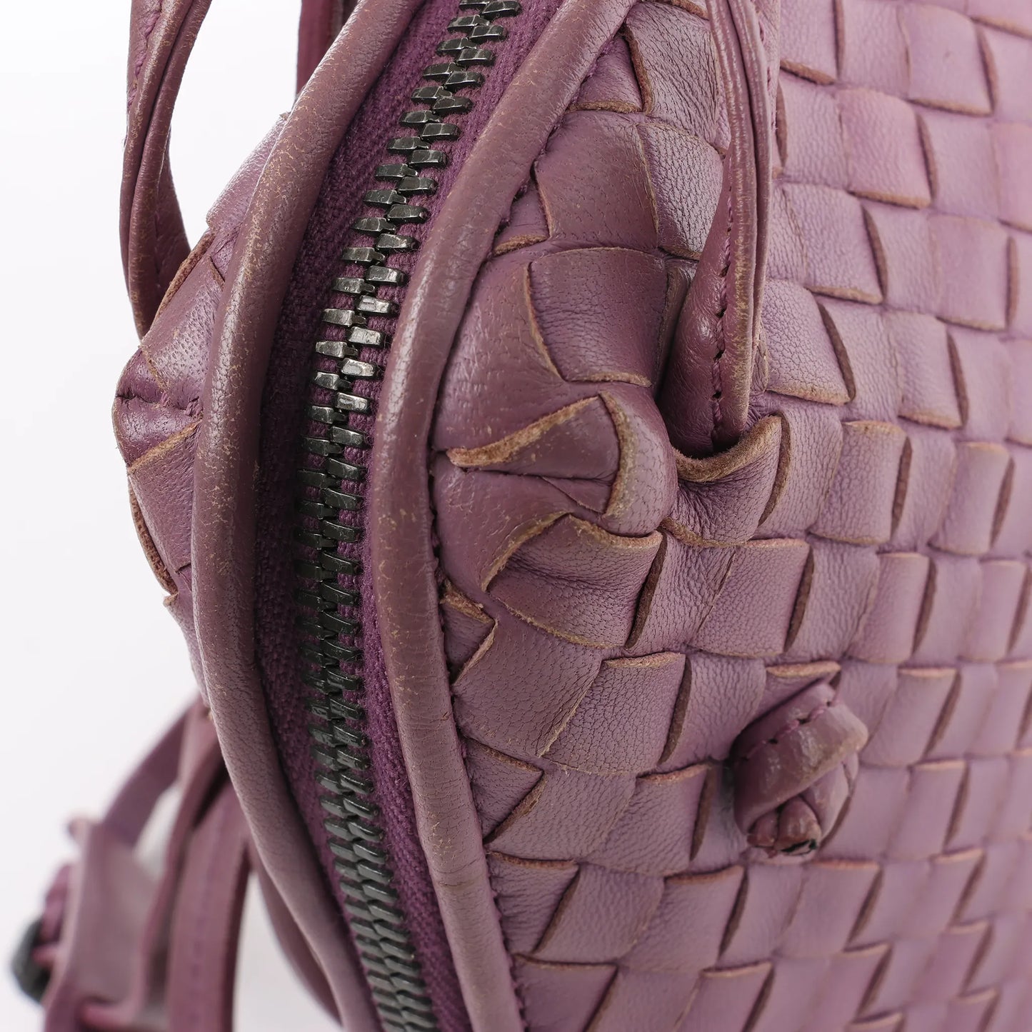 Bottega Veneta Nodini Intrecciato Leather Crossbody Bag in Purple