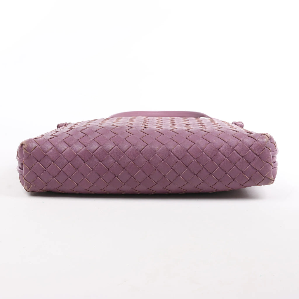 Bottega Veneta Nodini Intrecciato Leather Crossbody Bag in Purple