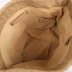 Bottega Veneta Intrecciato Leather Shoulder Bag in Beige