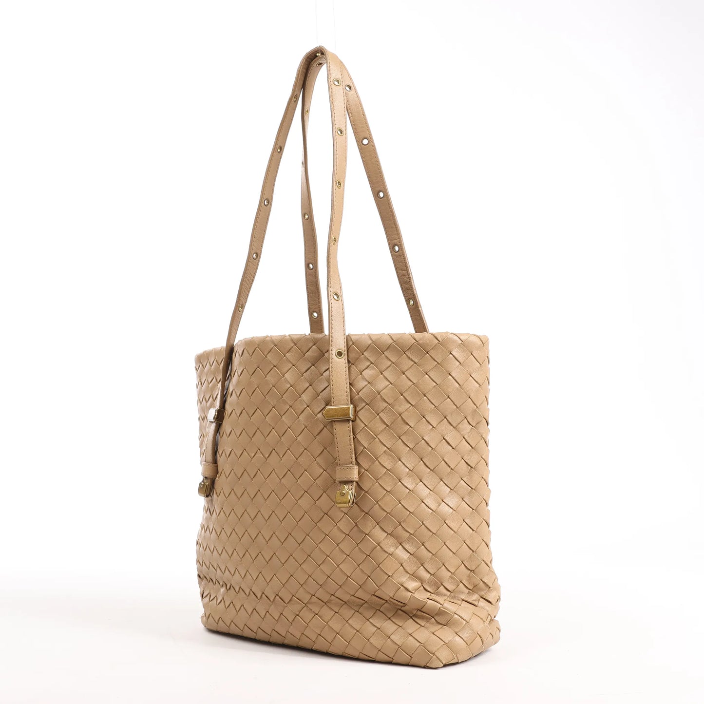 Umhängetasche aus Intrecciato-Leder von Bottega Veneta in Beige