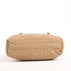 Bottega Veneta Intrecciato Leather Shoulder Bag in Beige
