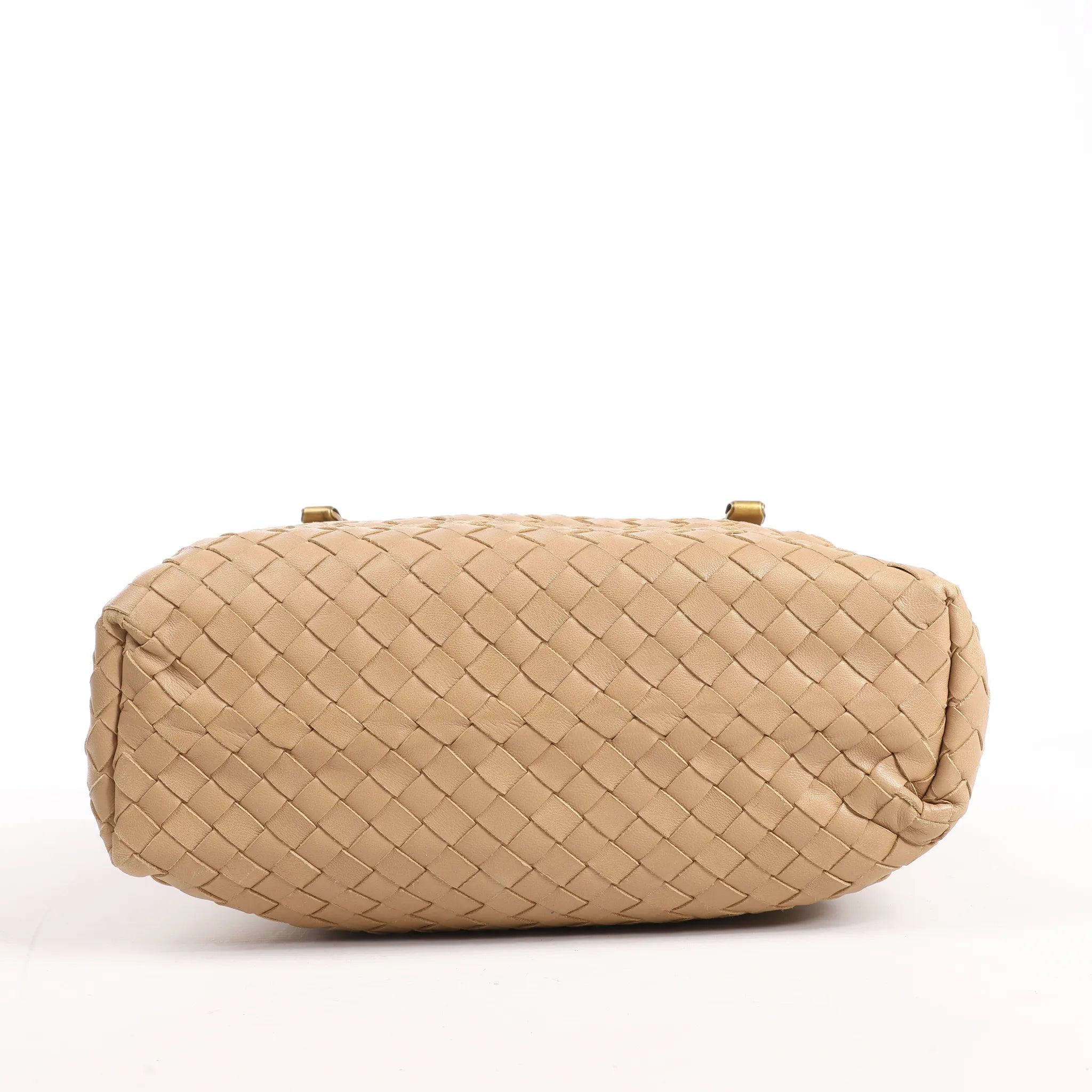 Bottega Veneta Intrecciato Leather Shoulder Bag in Beige