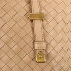 Bottega Veneta Intrecciato Leather Shoulder Bag in Beige