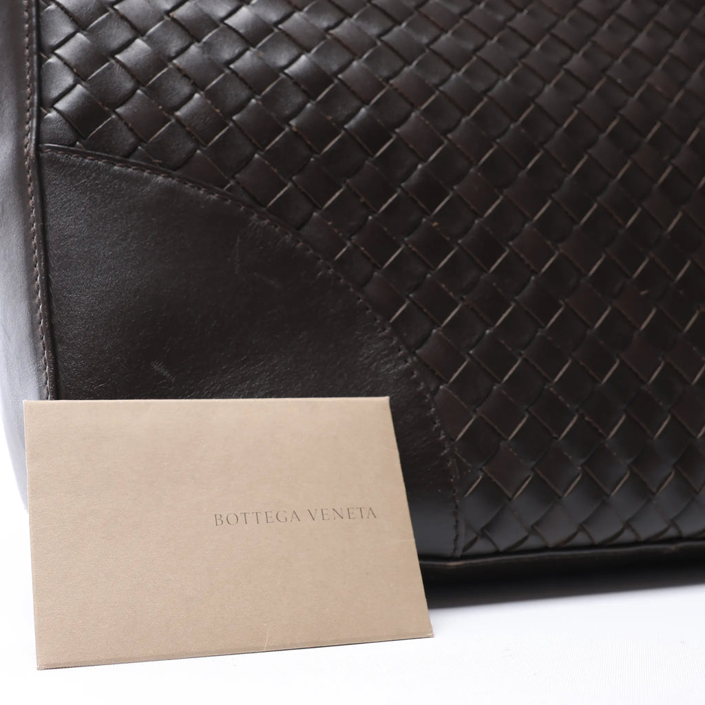 Bottega Veneta Intrecciato Leather Shoulder Bag in Brown