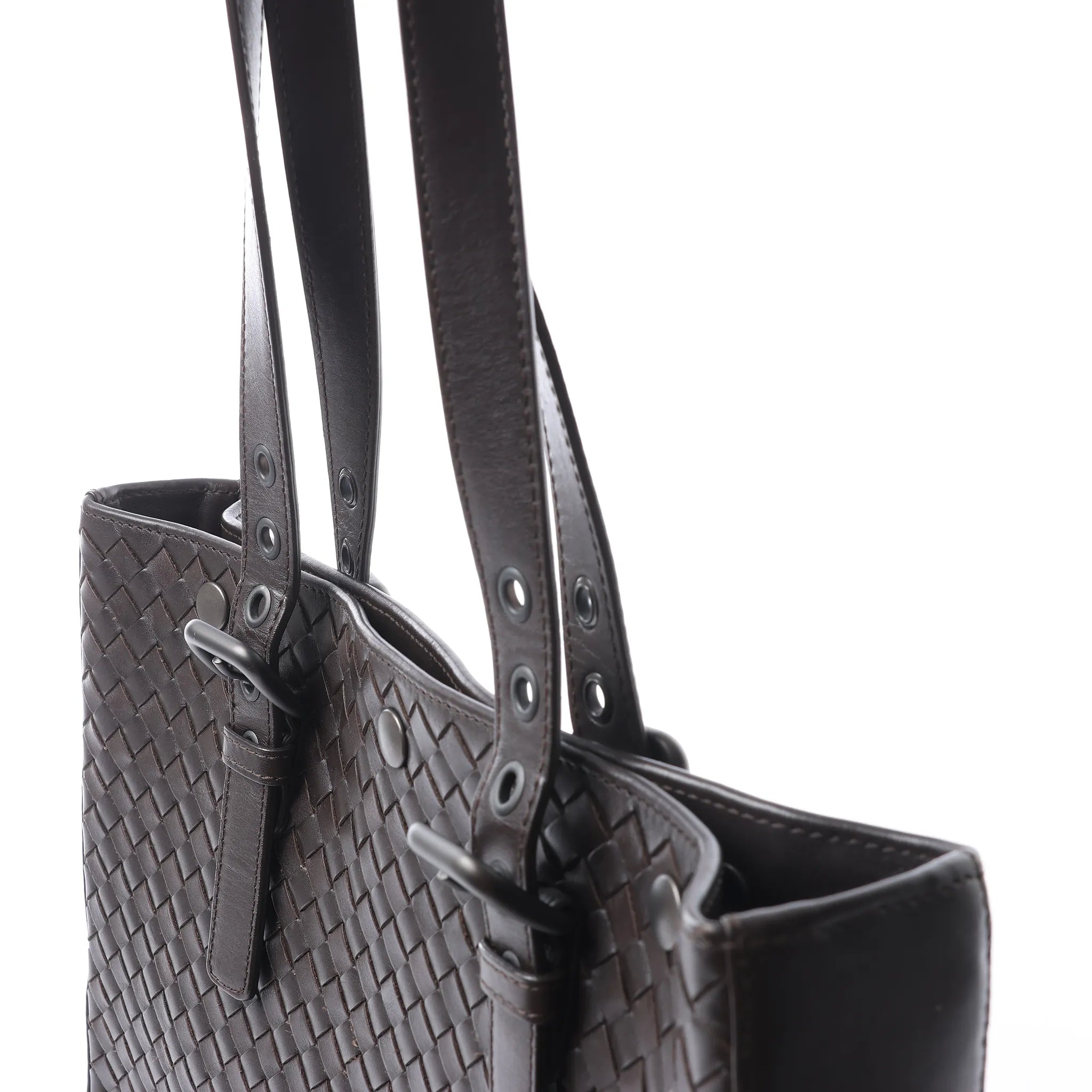 Bottega Veneta Intrecciato Leather Shoulder Bag in Brown
