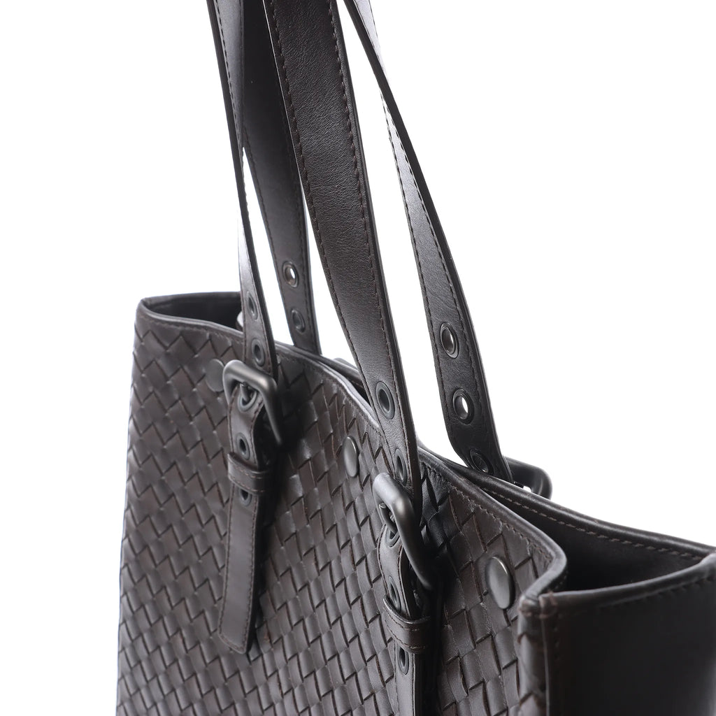 Bottega Veneta Intrecciato Leather Shoulder Bag in Brown