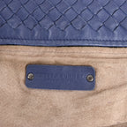 Bottega Veneta Intrecciato Leather Shoulder Bag in Navy Blue