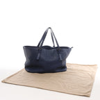 Bottega Veneta Intrecciato Leather Shoulder Bag in Navy Blue