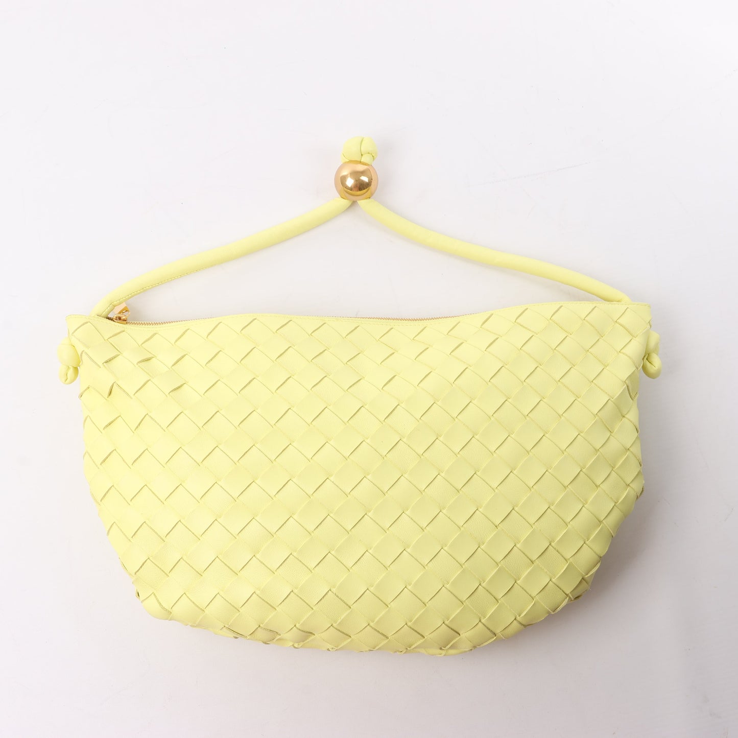 Bottega Veneta Intrecciato Medium Turns Pouch Leather Shoulder bag in Yellow