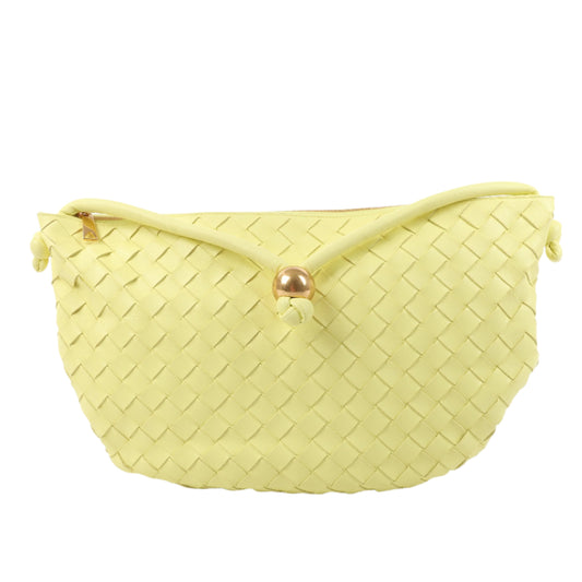 Bottega Veneta Intrecciato Medium Turns Pouch Leather Shoulder bag in Yellow