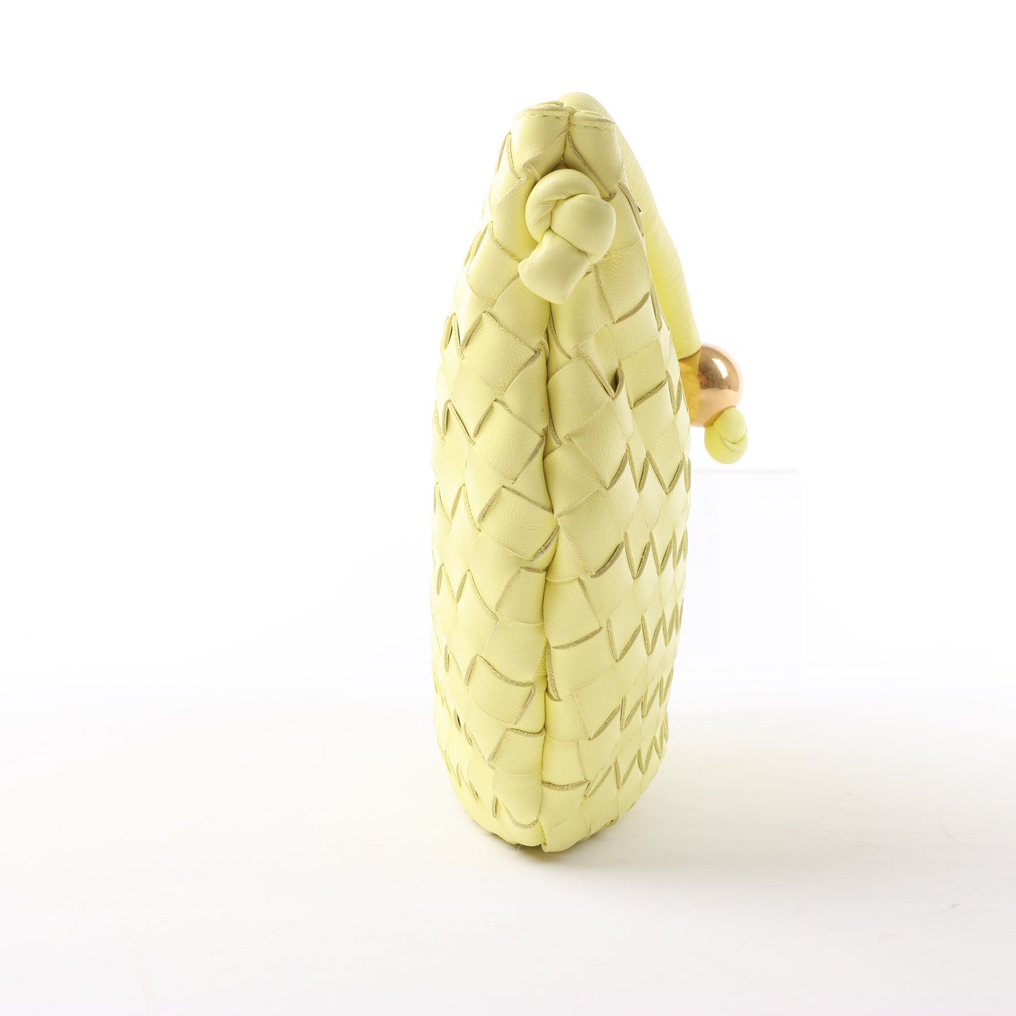 Bottega Veneta Intrecciato Medium Turns Pouch Leather Shoulder bag in Yellow