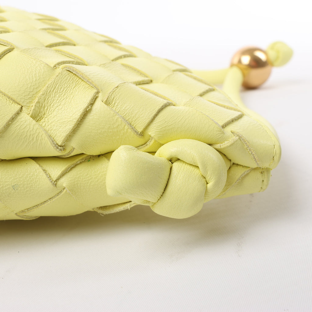 Bottega Veneta Intrecciato Medium Turns Pouch Leather Shoulder bag in Yellow