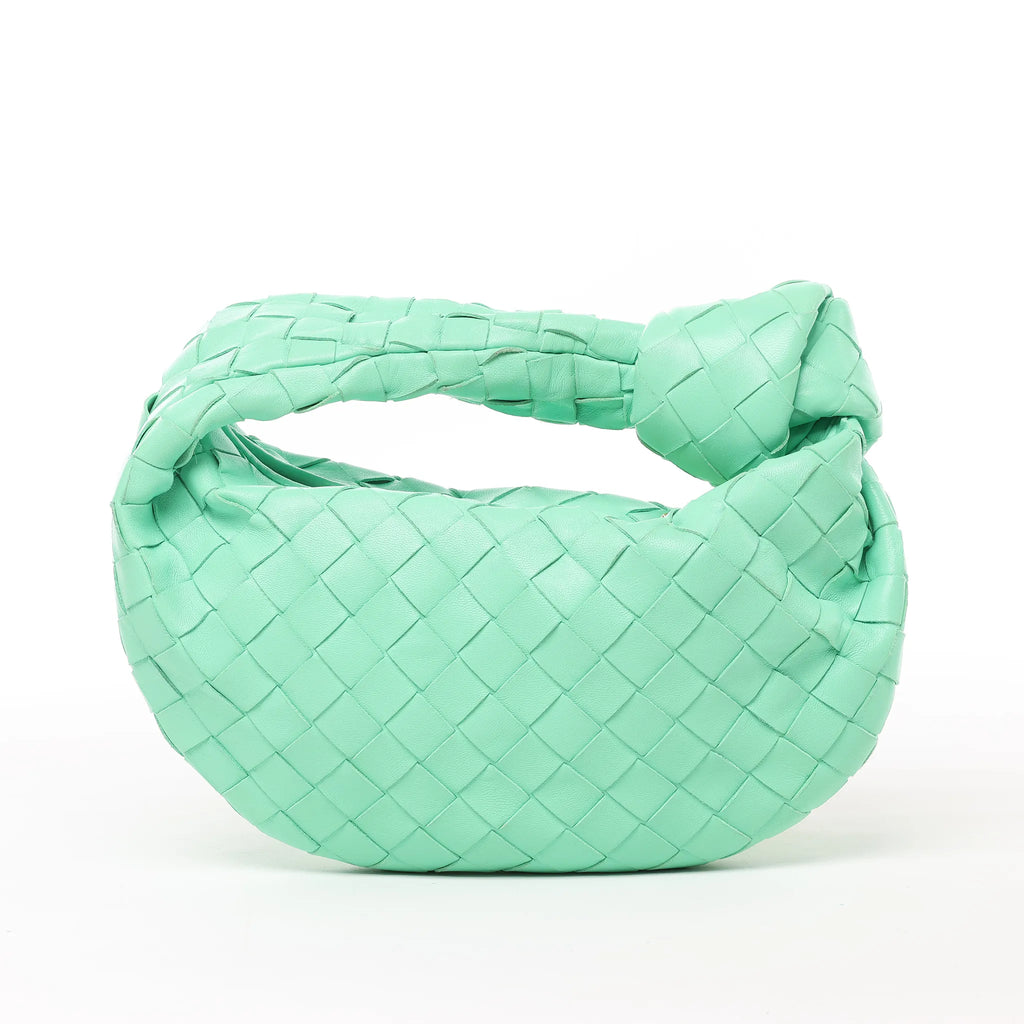 Bottega Veneta Intrecciato Mini Jodie Leather Handbag in Green