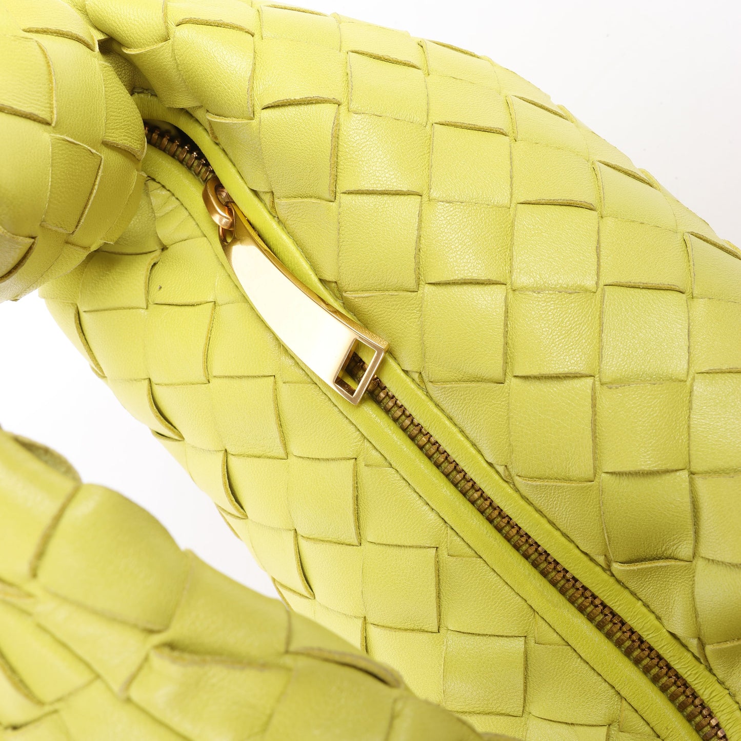 Bottega Veneta Intrecciato Mini Jodie Leather Handbag in Yellow-Green