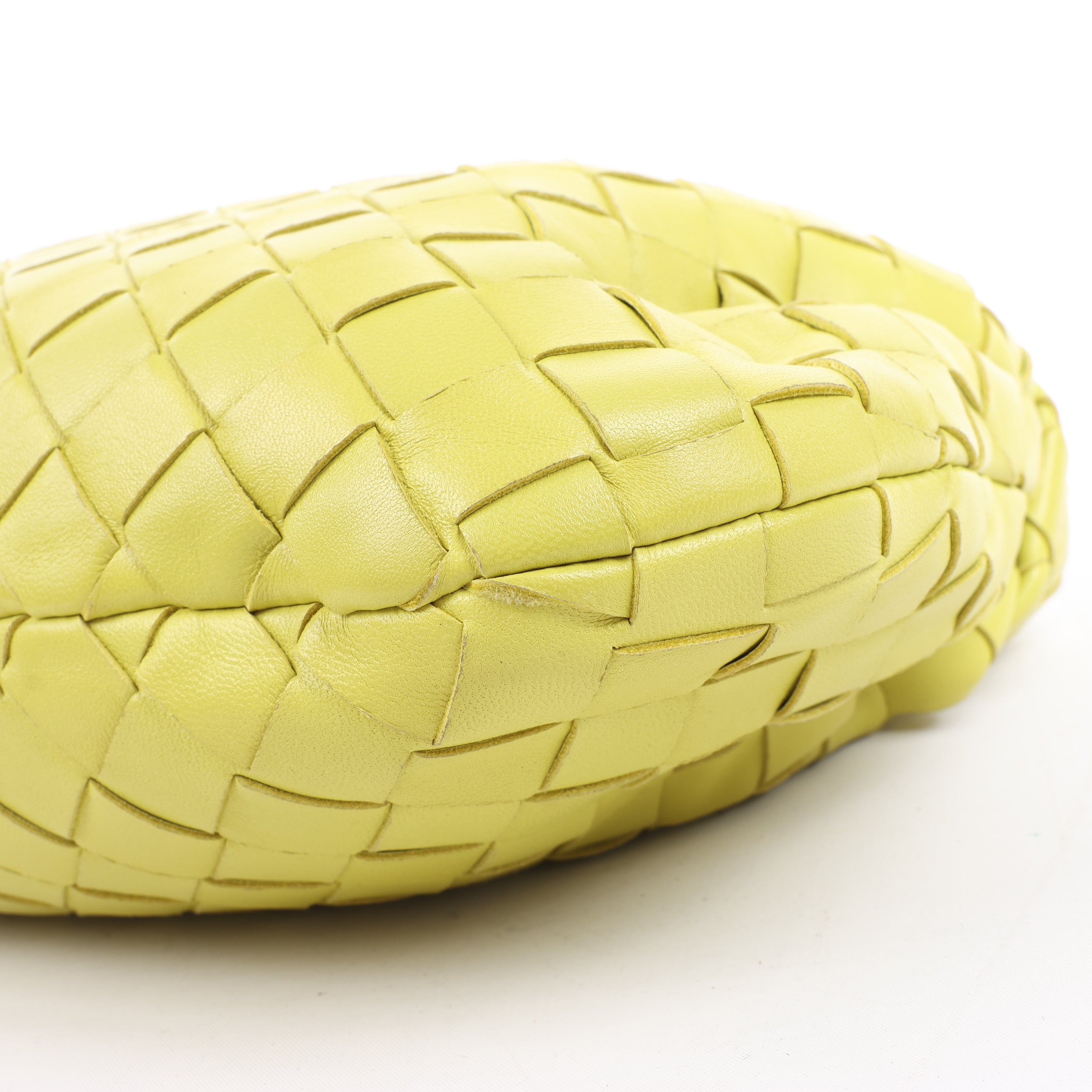 Bottega Veneta Intrecciato Mini Jodie Leather Handbag in Yellow-Green