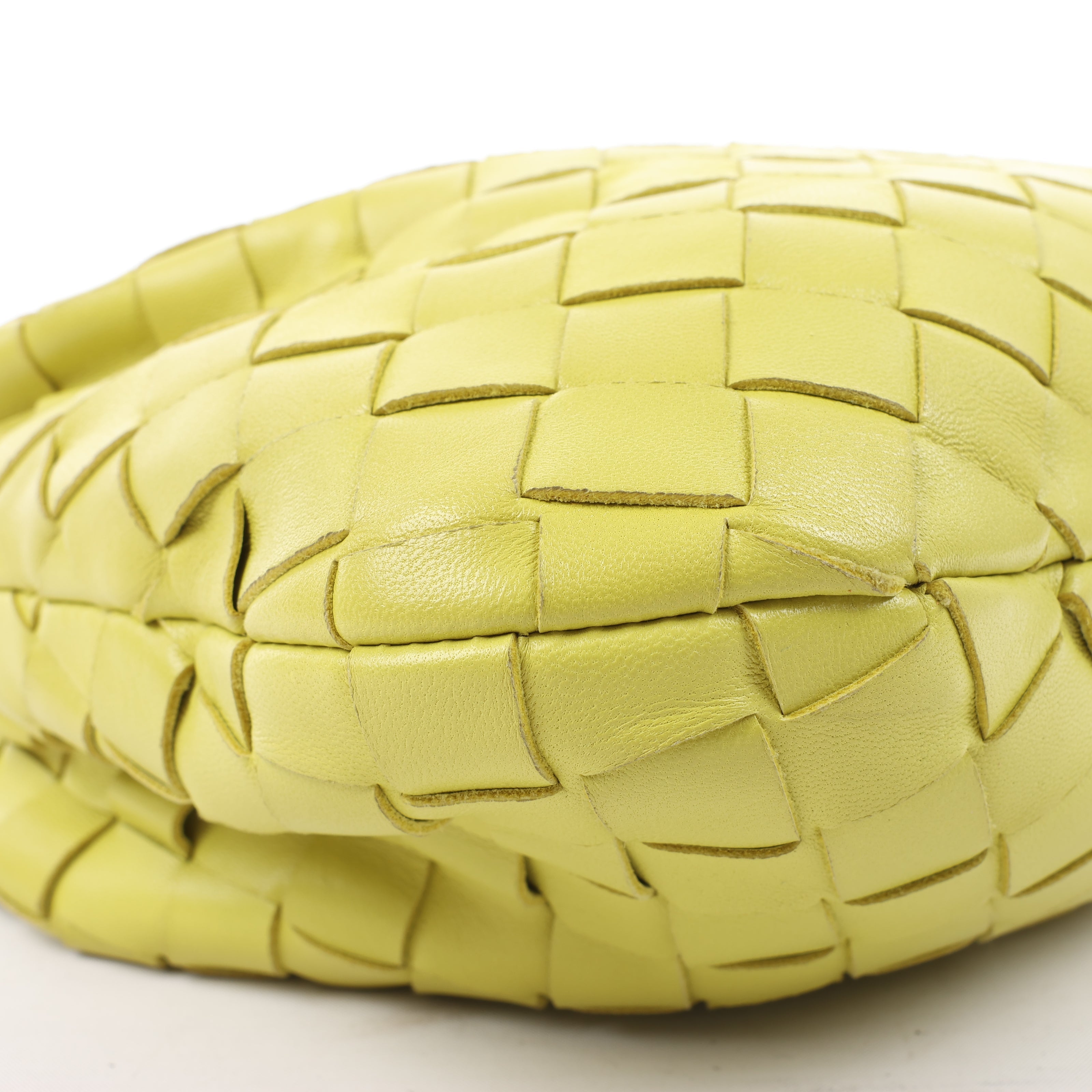 Bottega Veneta Intrecciato Mini Jodie Leather Handbag in Yellow-Green
