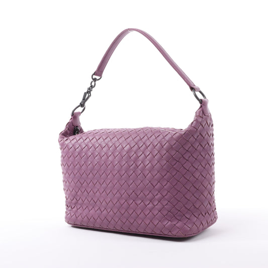 Bottega Veneta Intrecciato Leather One Shoulder Bag in Purple