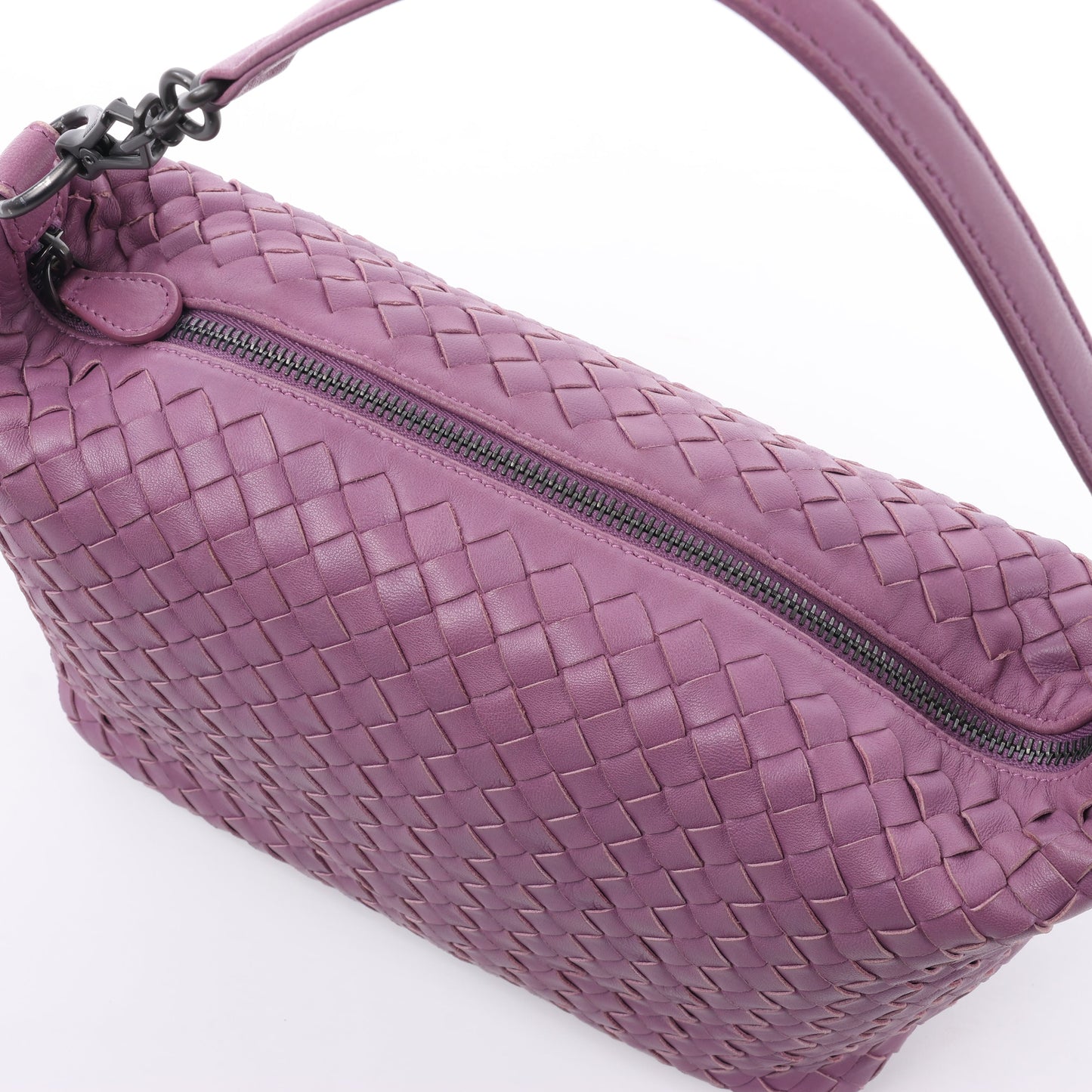 Bottega Veneta Sac à bandoulière en cuir Intrecciato en violet